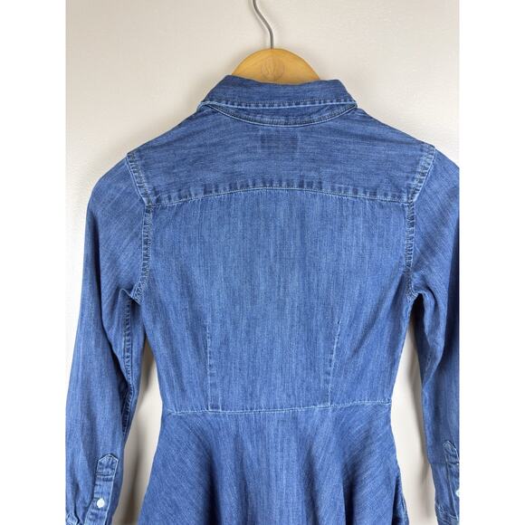 Polo Ralph Lauren Denim Shirt Dress Girls Size 10 Button Up Blue Fit Flare - Picture 8 of 13